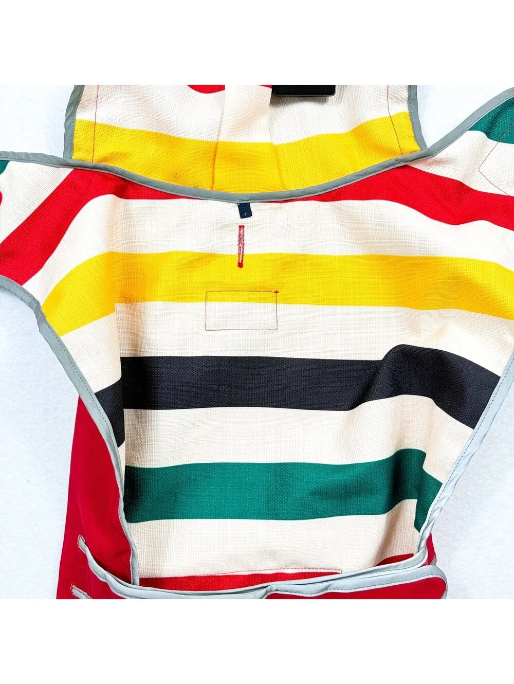 Pendleton Dog Coat National Park Pet Raincoat Red & Striped Dog Size Large